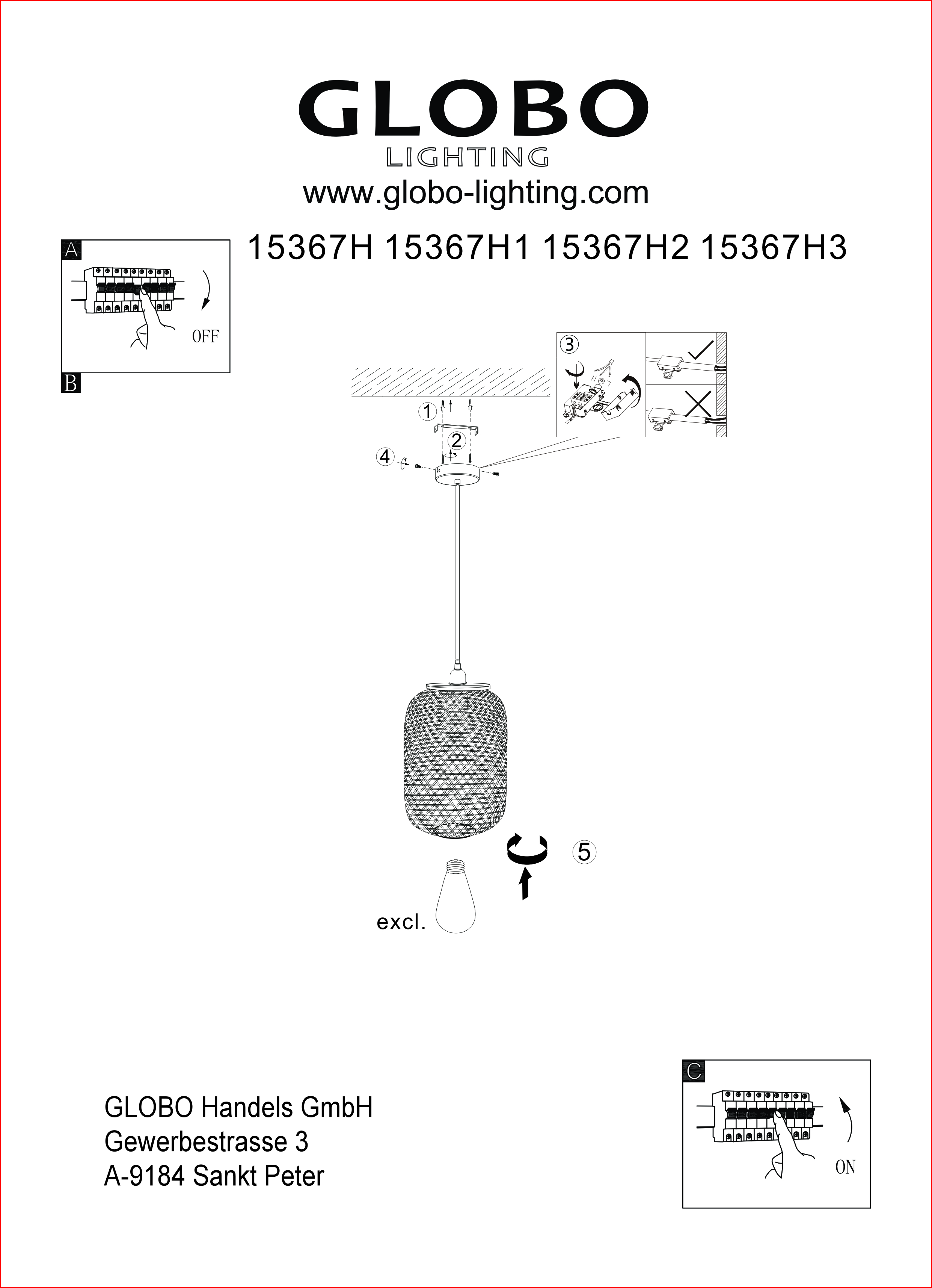pendant lamp bamboo natural color 15367H